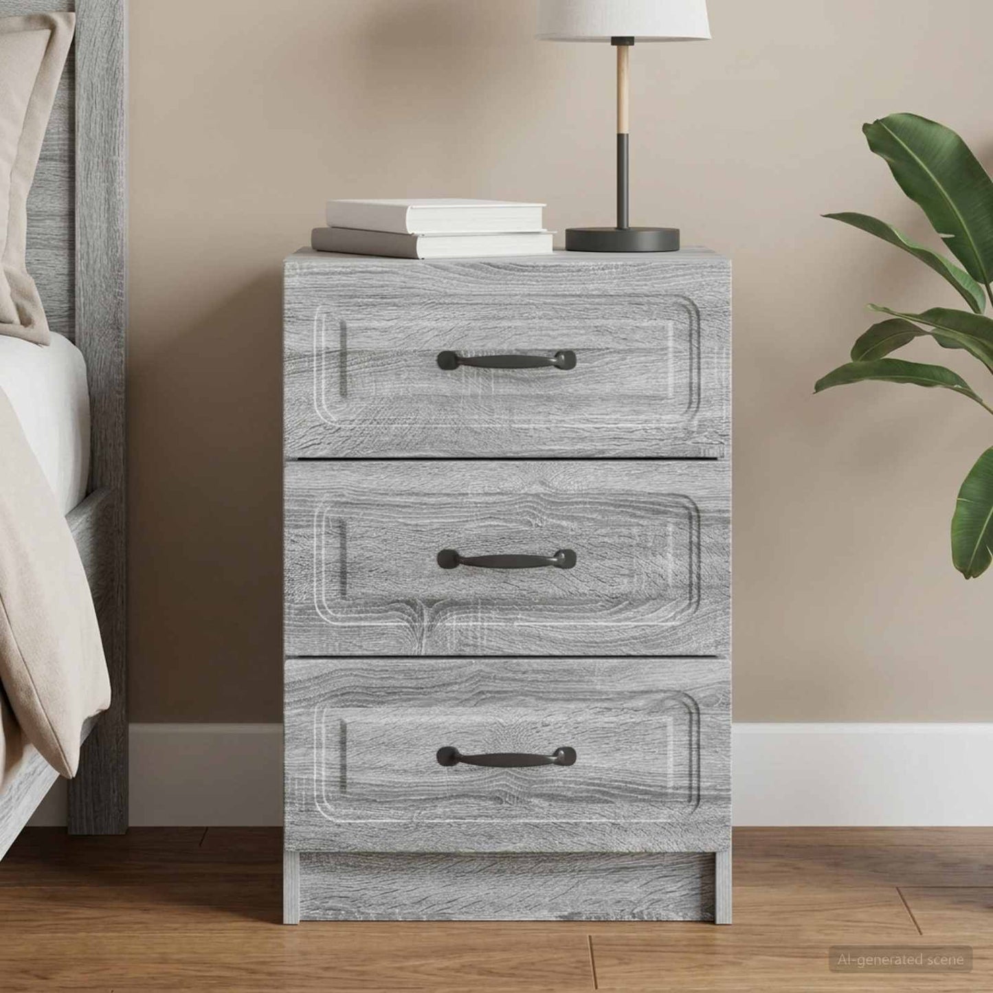 vidaXL Κομοδίνο Γκρι Sonoma 43 x 41 x 63,5 εκ. Επεξεργασμένο Ξύλο