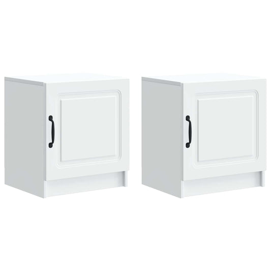 vidaXL Κομοδίνο 2 τεμ. Λευκό 43 x 34,5 x 47 εκ. Επεξεργασμένο Ξύλο