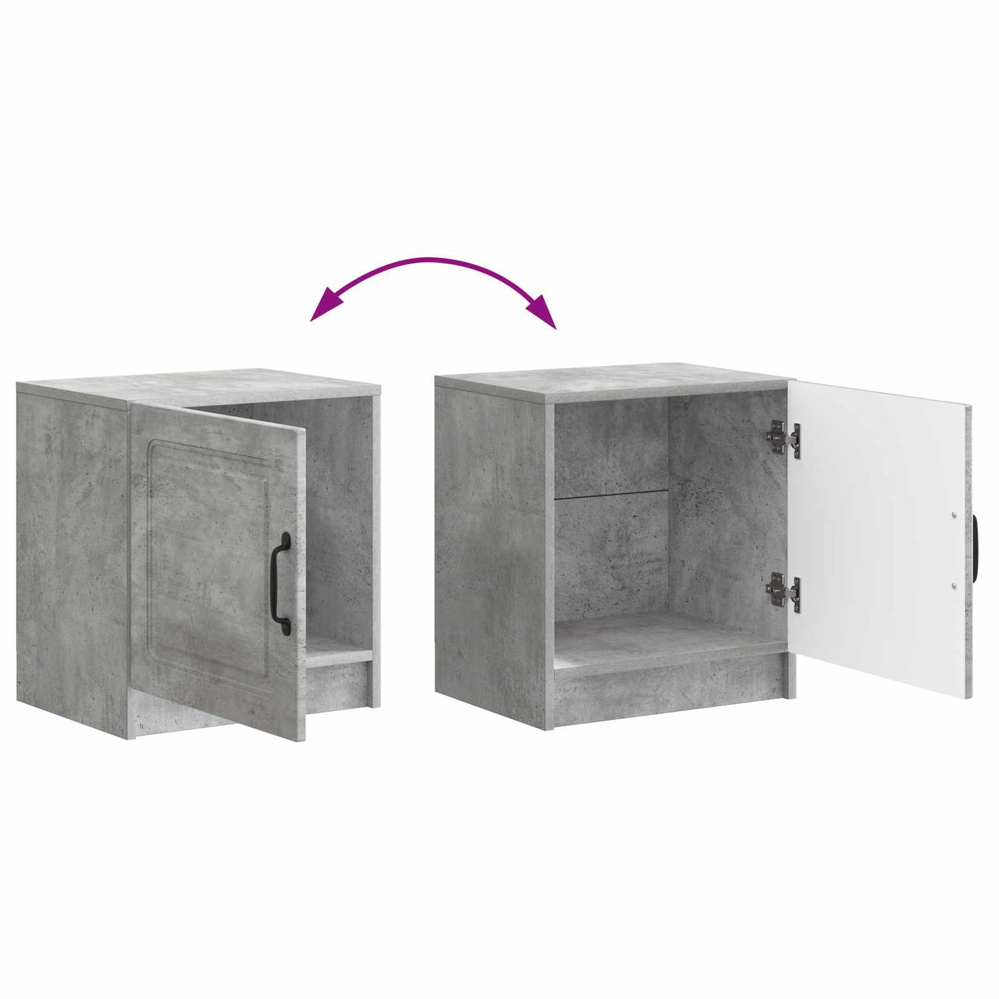 vidaXL Κομοδίνο Γκρι Σκυροδέματος 43 x 34,5 x 47 εκ.