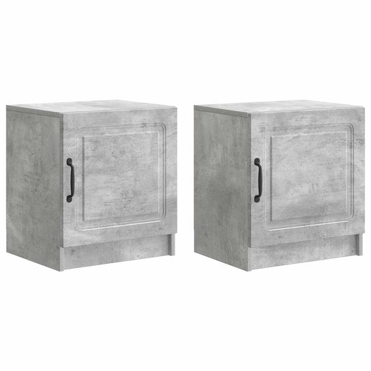 vidaXL Κομοδίνο 2 τεμ. Γκρι Σκυροδέματος 43 x 34,5 x 47 εκ.