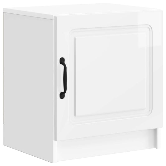 vidaXL Κομοδίνο Γυαλιστερό Λευκό 43 x 34,5 x 47 εκ. Επεξεργασμένο Ξύλο