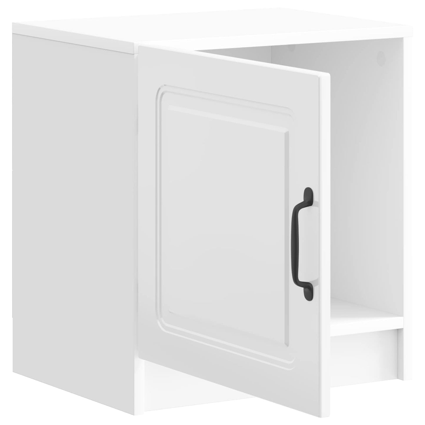 vidaXL Κομοδίνο Γυαλιστερό Λευκό 43 x 34,5 x 47 εκ. Επεξεργασμένο Ξύλο