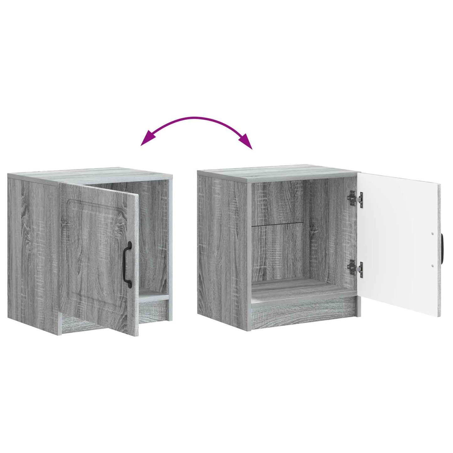 vidaXL Κομοδίνο Γκρι Sonoma 43 x 34,5 x 47 εκ. Επεξεργασμένο Ξύλο