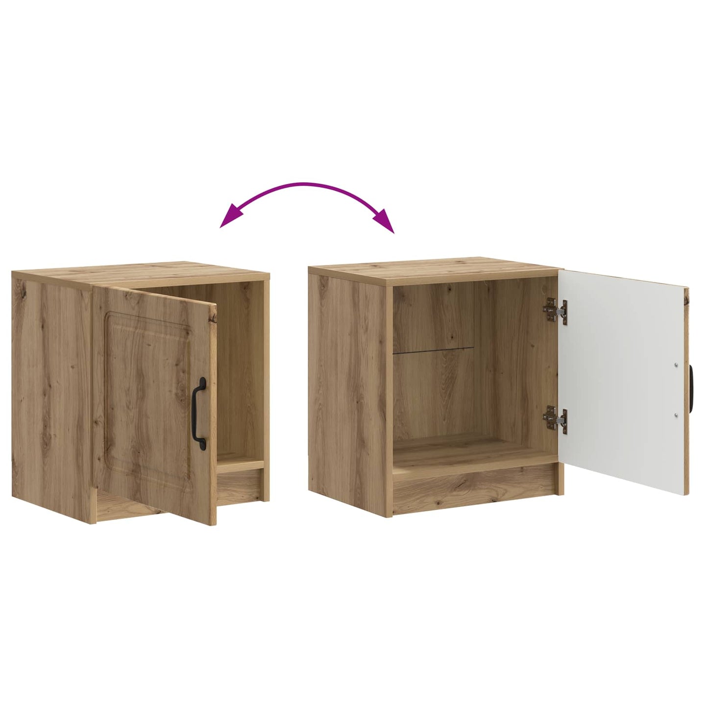 vidaXL Κομοδίνο Artisan Δρυς 43 x 34,5 x 47 εκ. Επεξεργασμένο Ξύλο