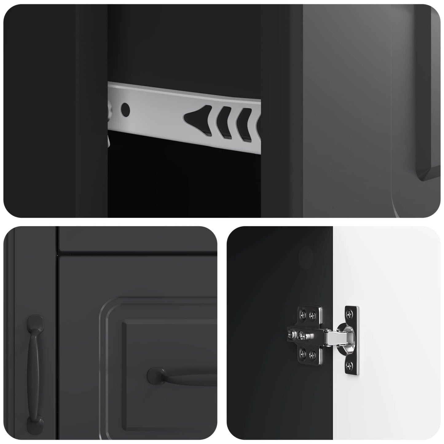 vidaXL Πλαϊνό γραφείο Μαύρο 66 x 34,5 x 87 εκ. Επεξεργασμένο Ξύλο