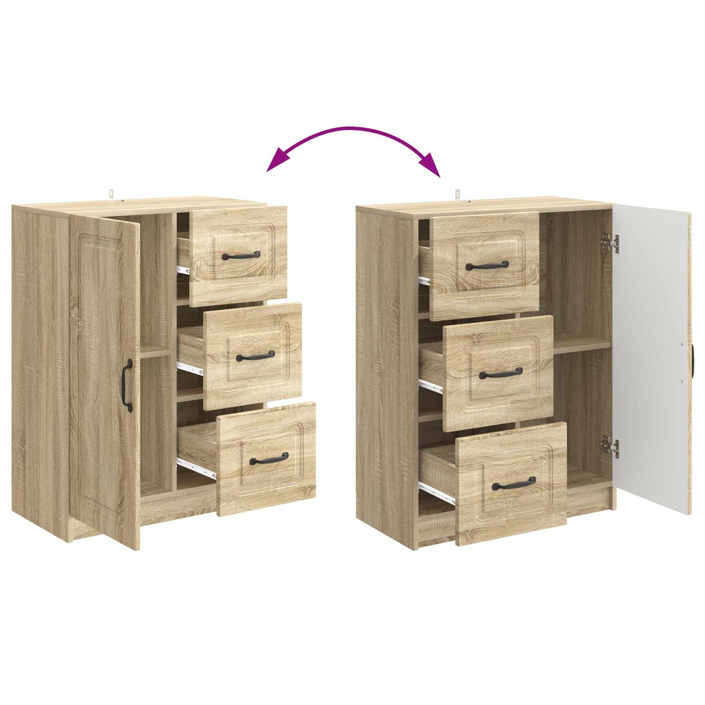 vidaXL Πλαϊνό γραφείο με συρτάρι Sonoma Δρυς 66 x 34,5 x 87 εκ.