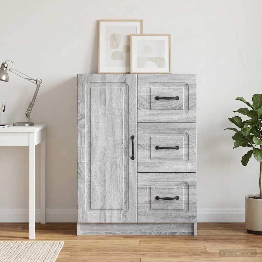 vidaXL Πλαϊνό γραφείο με συρτάρι Γκρι Sonoma 66 x 34,5 x 87 εκ.
