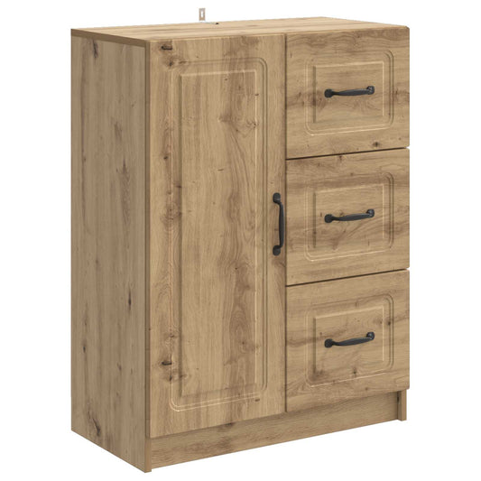 vidaXL Πλαϊνό γραφείο με συρτάρι Artisan Δρυς 66 x 34,5 x 87 εκ.