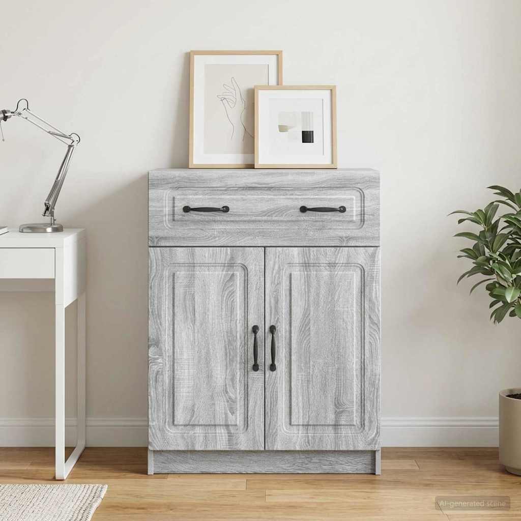 vidaXL Πλαϊνό γραφείο με συρτάρι Γκρι Sonoma 66 x 34,5 x 87 εκ.