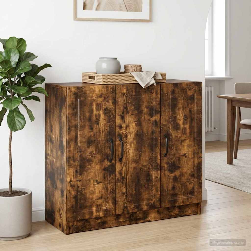 vidaXL Πλαϊνό γραφείο Καπνισμένο Ξύλο Δρυός 89 x 34,5 x 77 εκ.