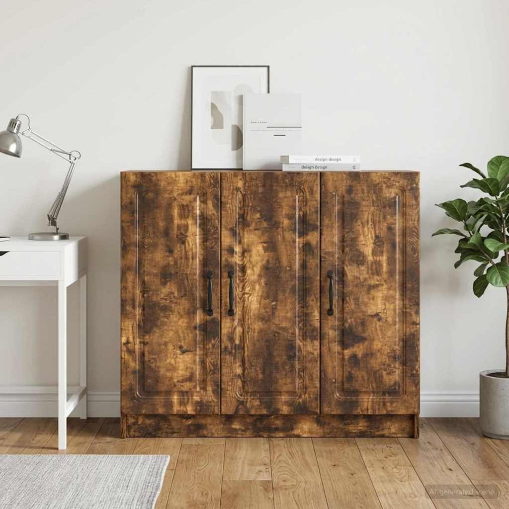 vidaXL Πλαϊνό γραφείο Καπνισμένο Ξύλο Δρυός 89 x 34,5 x 77 εκ.