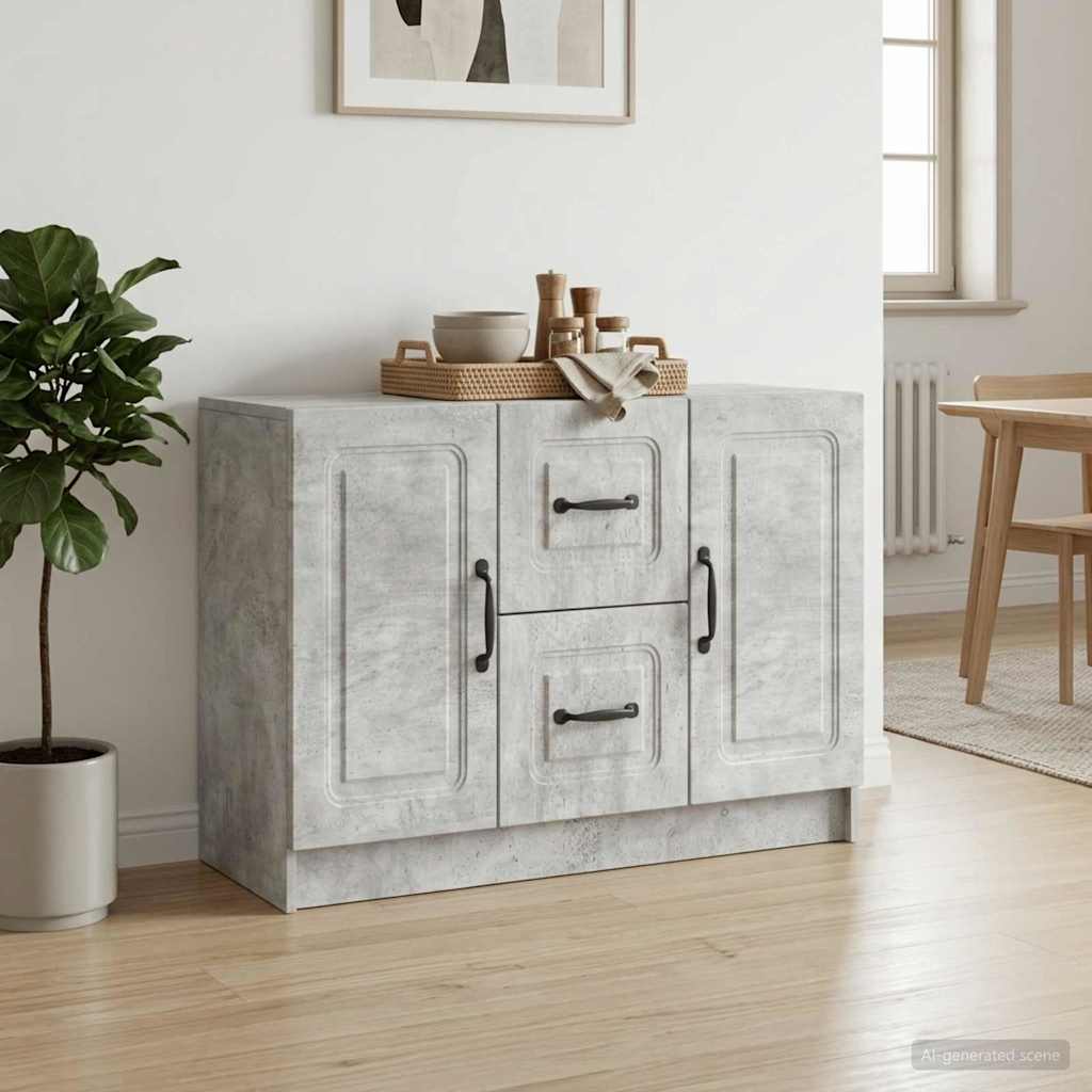 vidaXL Πλαϊνό γραφείο Γκρι Σκυροδέματος 89 x 34,5 x 57 εκ.