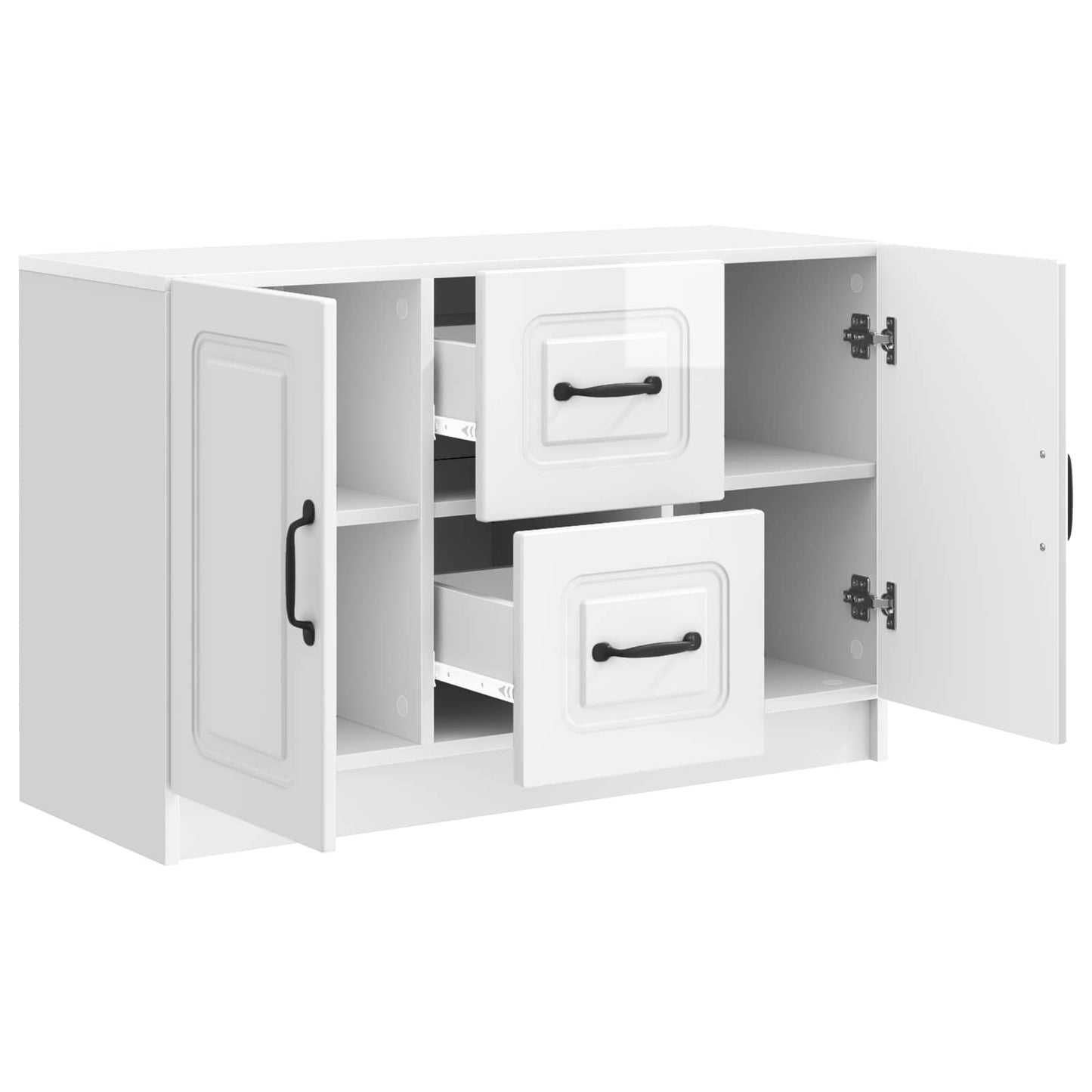 vidaXL Πλαϊνό γραφείο Γυαλιστερό Λευκό 89 x 34,5 x 57 εκ.