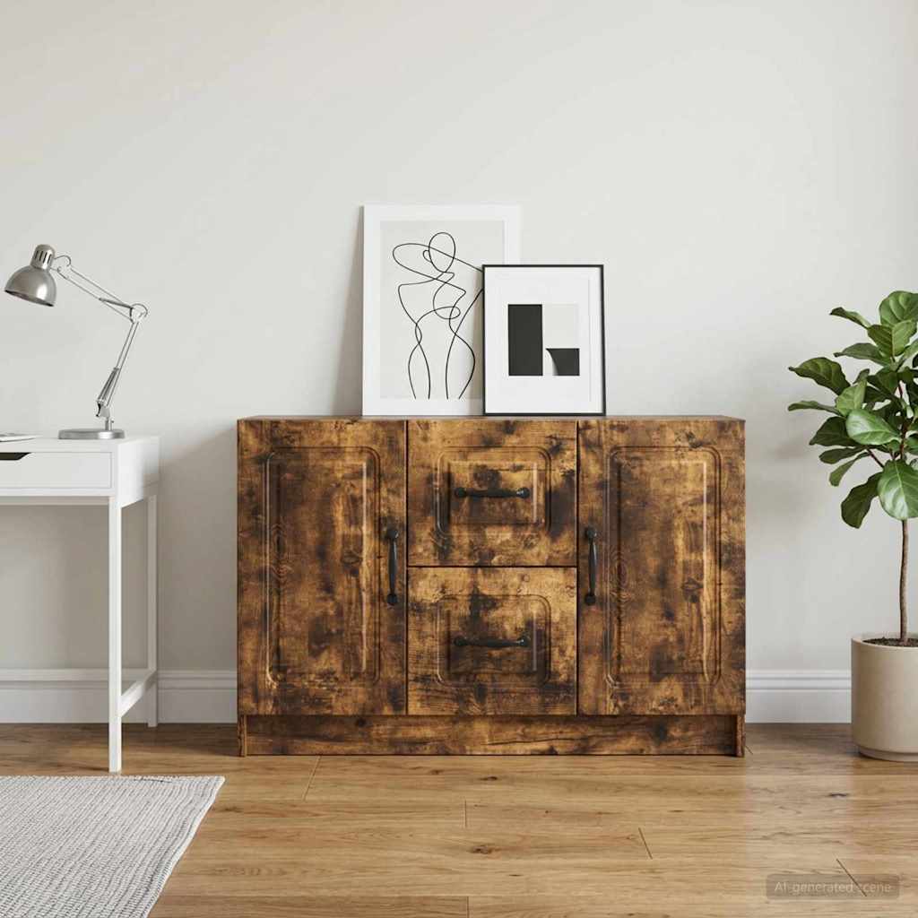 vidaXL Πλαϊνό γραφείο Καπνισμένο Ξύλο Δρυός 89 x 34,5 x 57 εκ.