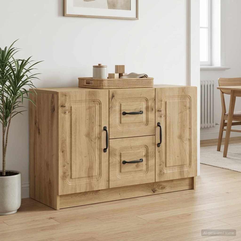 vidaXL Πλαϊνό γραφείο Artisan Δρυς 89 x 34,5 x 57 εκ.