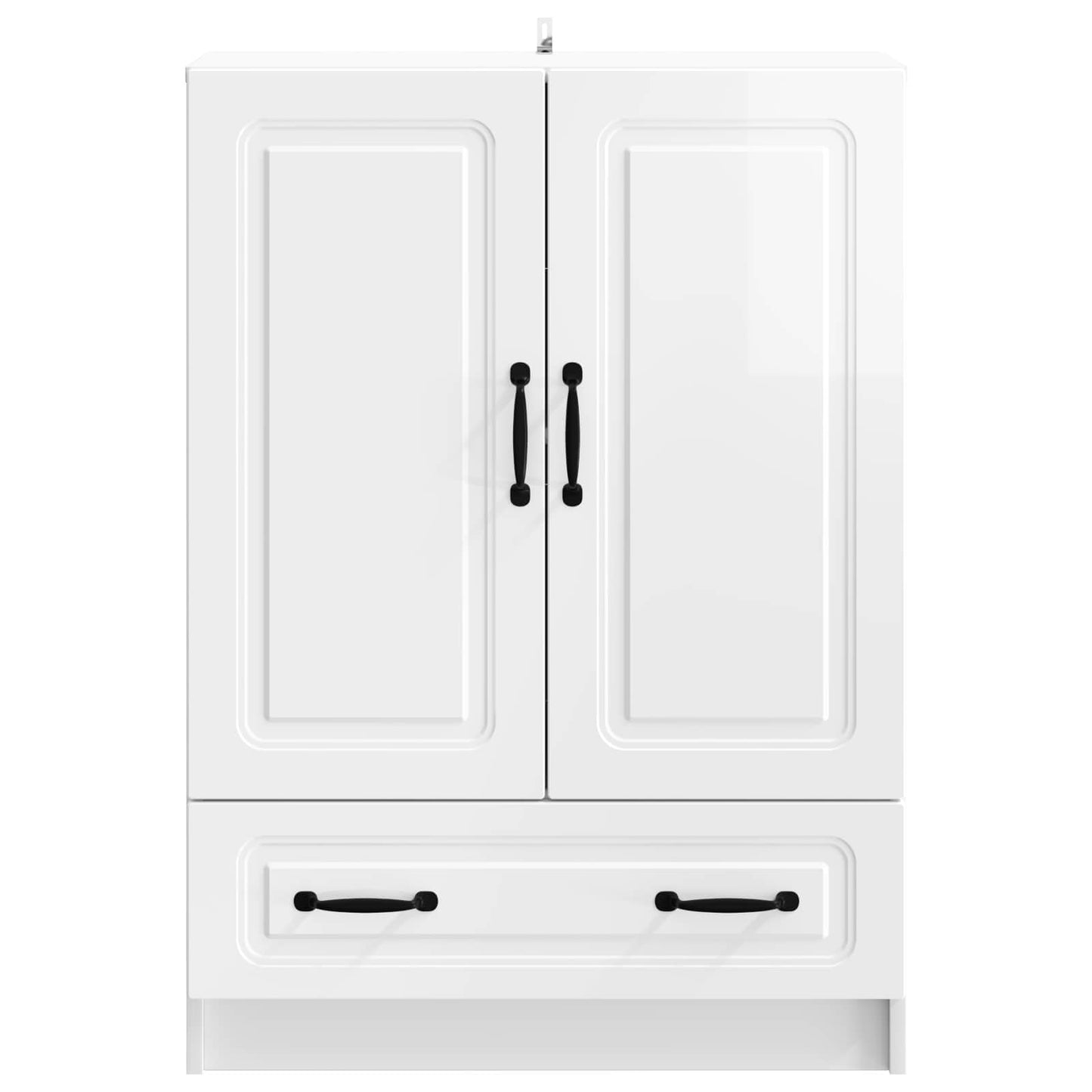 vidaXL Πλαϊνό γραφείο με συρτάρι Γυαλιστερό Λευκό 66 x 34,5 x 92 εκ.