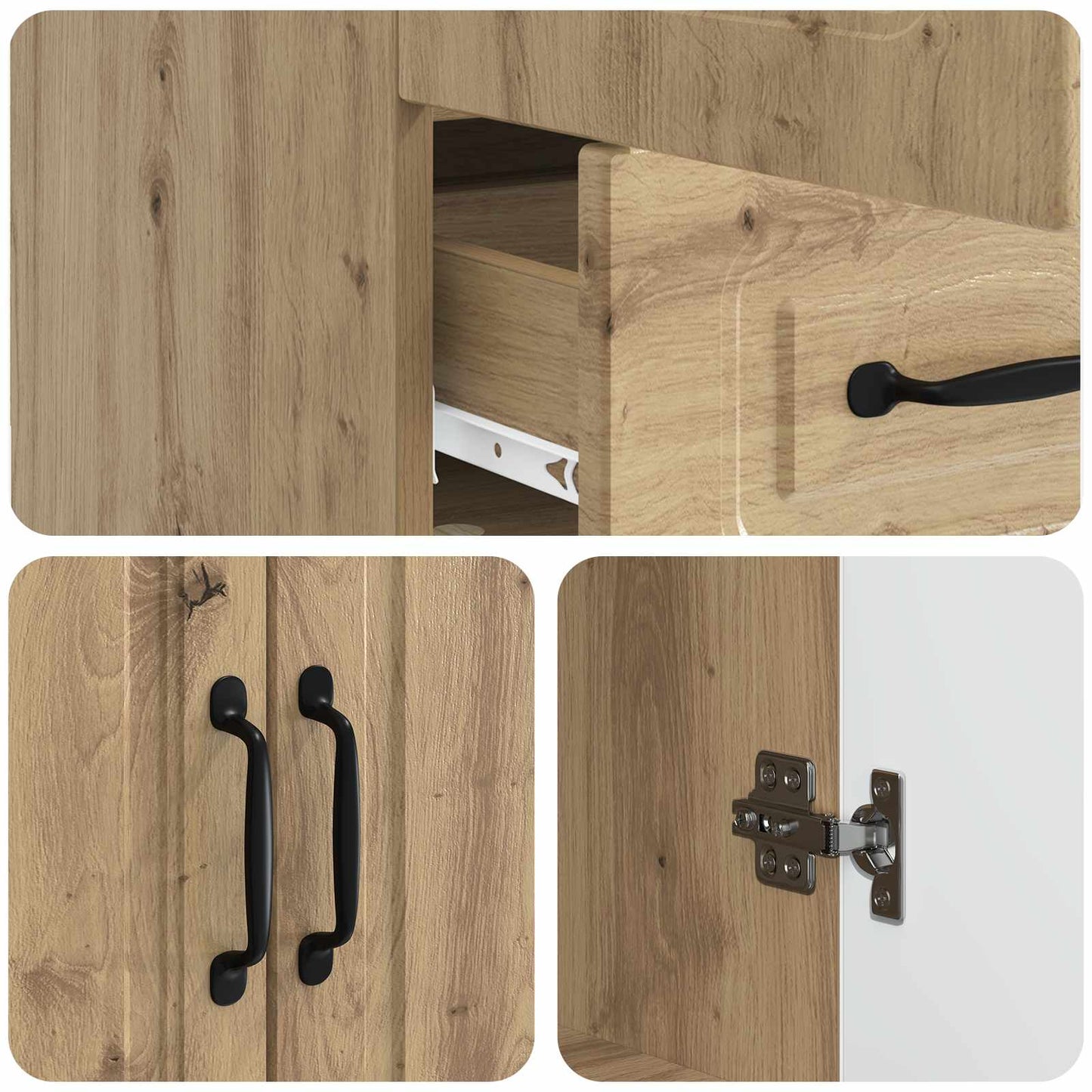vidaXL Πλαϊνό γραφείο Artisan Δρυς 66 x 34,5 x 92 εκ.