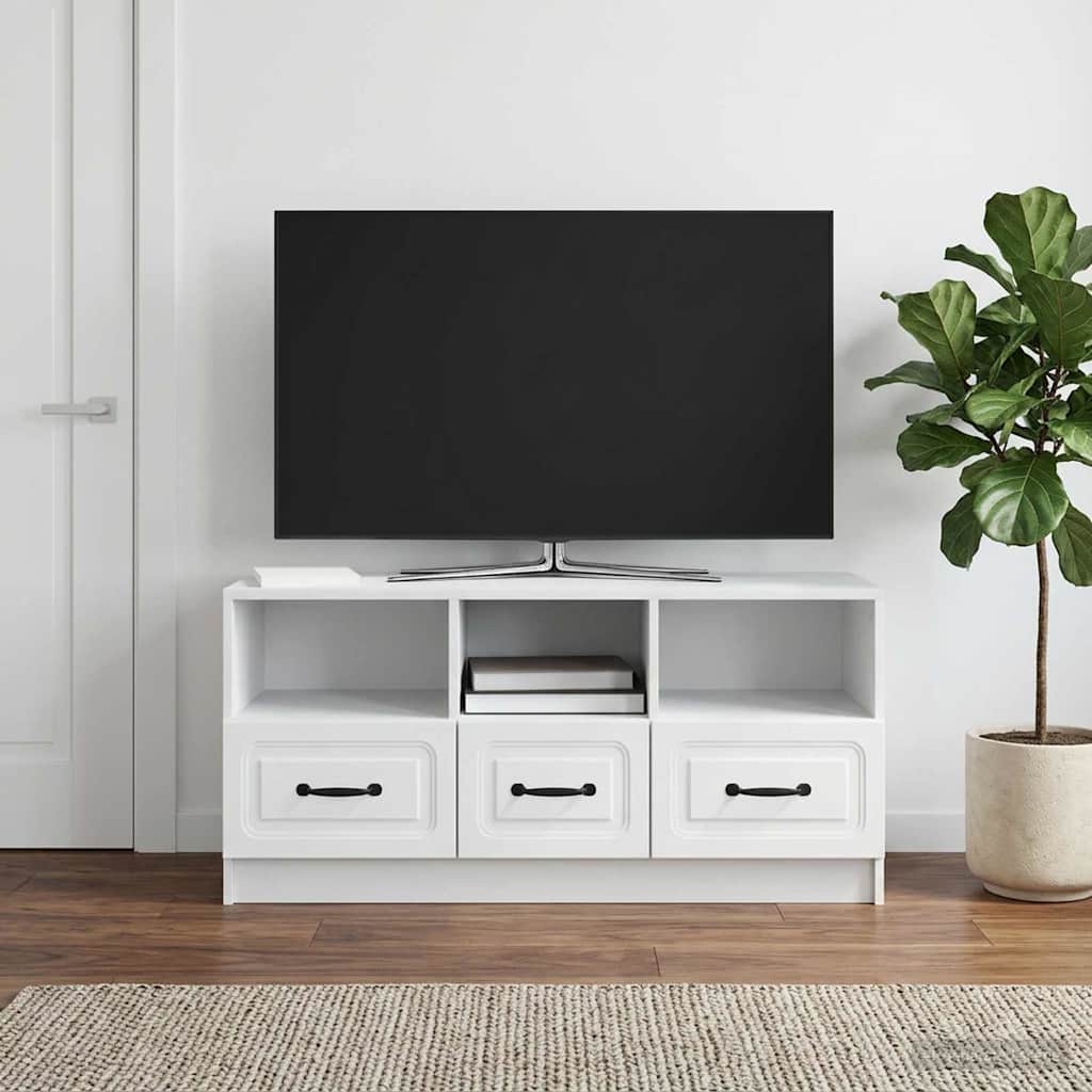 vidaXL Ντουλάπι TV Λευκό 102 x 34,5 x 47 εκ Επεξεργασμένο Ξύλο