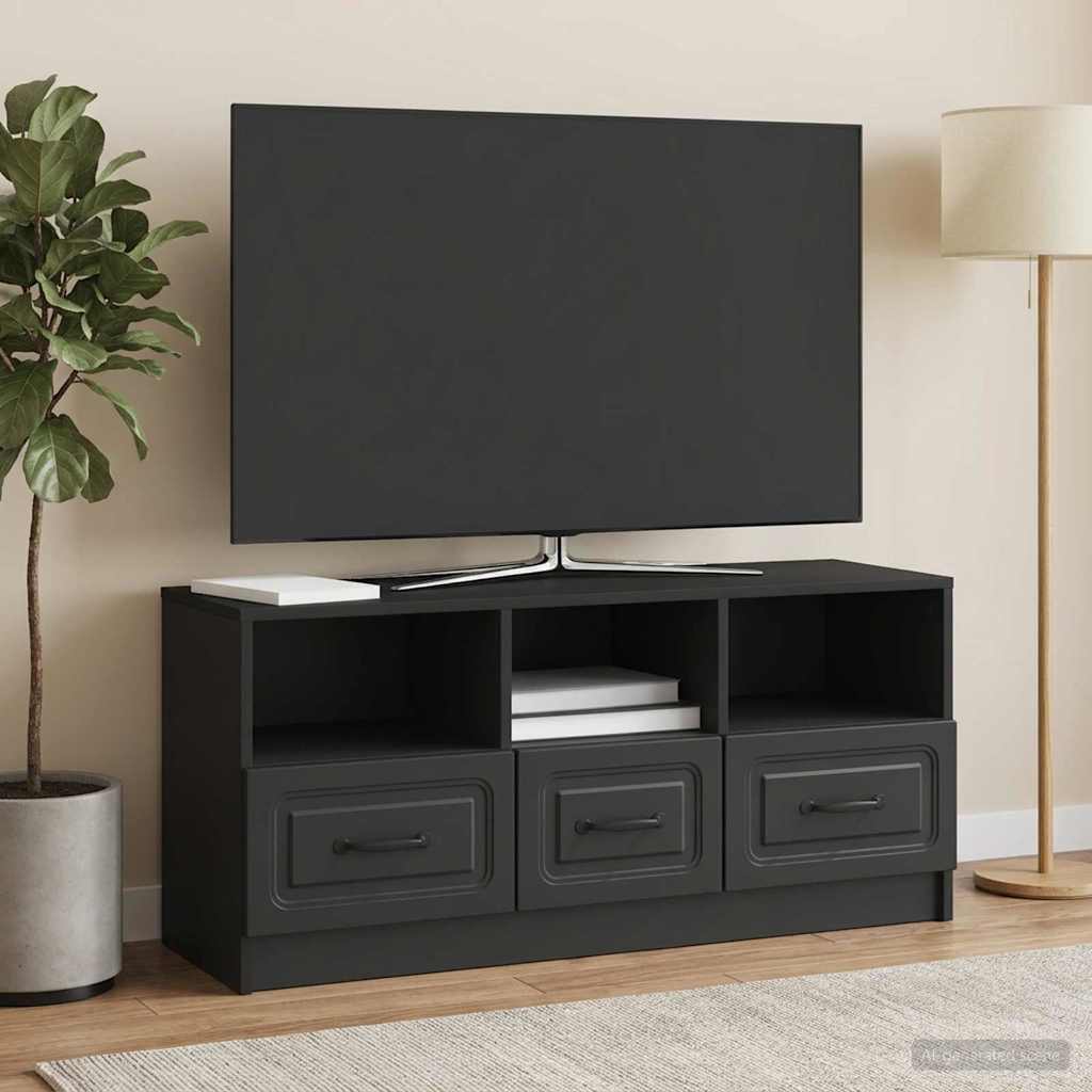 vidaXL Ντουλάπι TV Μαύρο 102 x 34,5 x 47 εκ Επεξεργασμένο Ξύλο