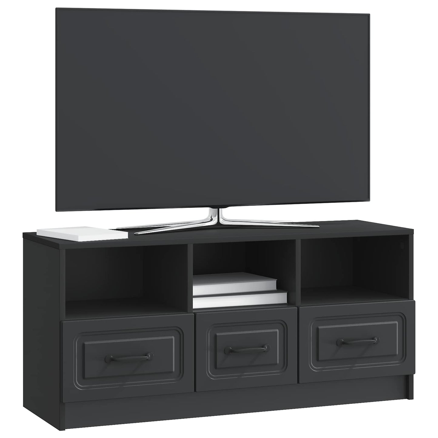 vidaXL Ντουλάπι TV Μαύρο 102 x 34,5 x 47 εκ Επεξεργασμένο Ξύλο
