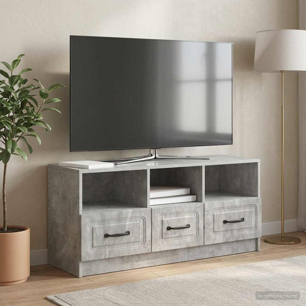vidaXL Ντουλάπι TV με συρτάρι Γκρι Σκυροδέματος 102 x 34,5 x 47 εκ