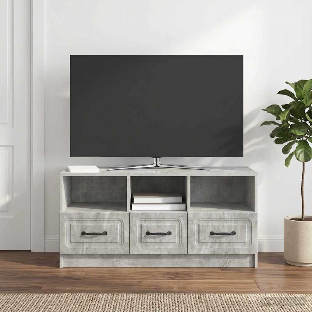 vidaXL Ντουλάπι TV με συρτάρι Γκρι Σκυροδέματος 102 x 34,5 x 47 εκ