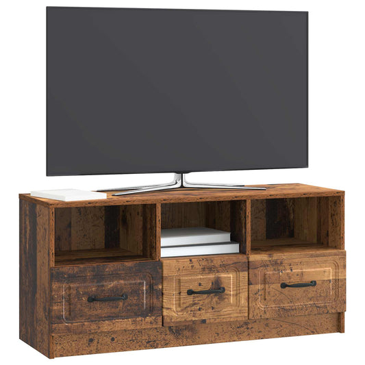 vidaXL Ντουλάπι TV με συρτάρι Παλαιωμένο ξύλο 102 x 34,5 x 47 εκ