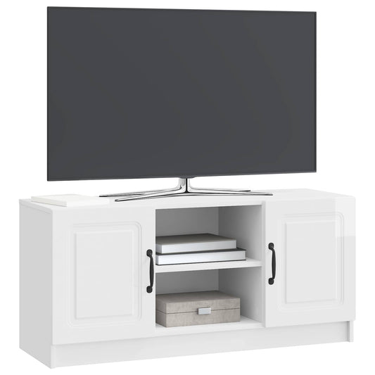 vidaXL Ντουλάπι TV Γυαλιστερό Λευκό 102 x 34,5 x 47 εκ