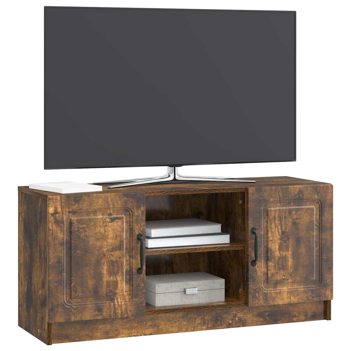vidaXL Ντουλάπι TV Καπνισμένο Ξύλο Δρυός 102 x 34,5 x 47 εκ