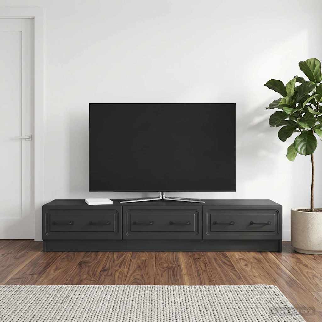 vidaXL Ντουλάπι TV Μαύρο 147 x 34,5 x 27 εκ Επεξεργασμένο Ξύλο