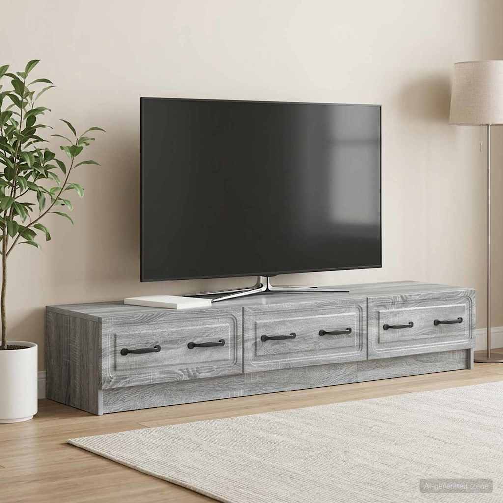vidaXL Ντουλάπι TV 147 x 34,5 x 27 εκ Γκρι Sonoma Επεξεργασμένο Ξύλο