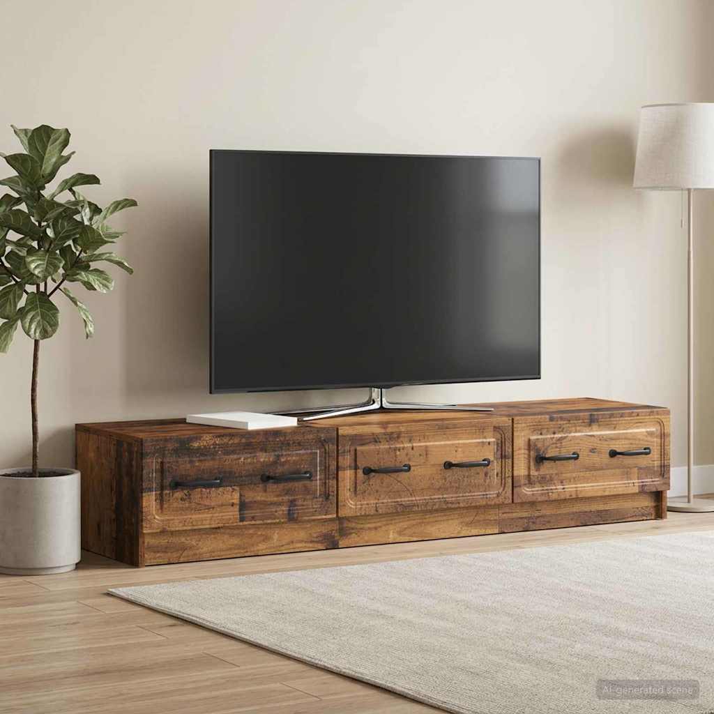 vidaXL Ντουλάπι TV με συρτάρι Παλαιωμένο ξύλο 147 x 34,5 x 27 εκ