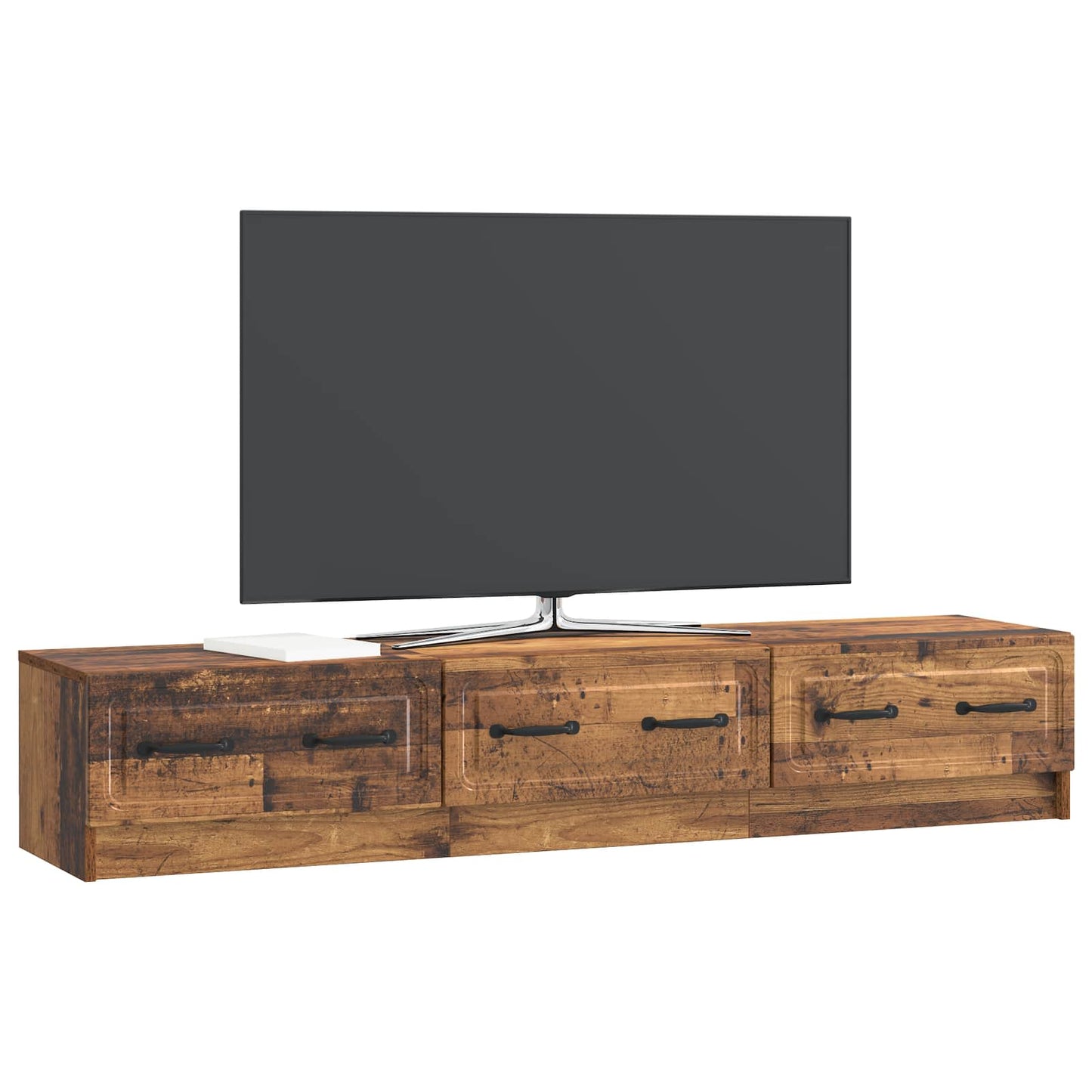 vidaXL Ντουλάπι TV με συρτάρι Παλαιωμένο ξύλο 147 x 34,5 x 27 εκ