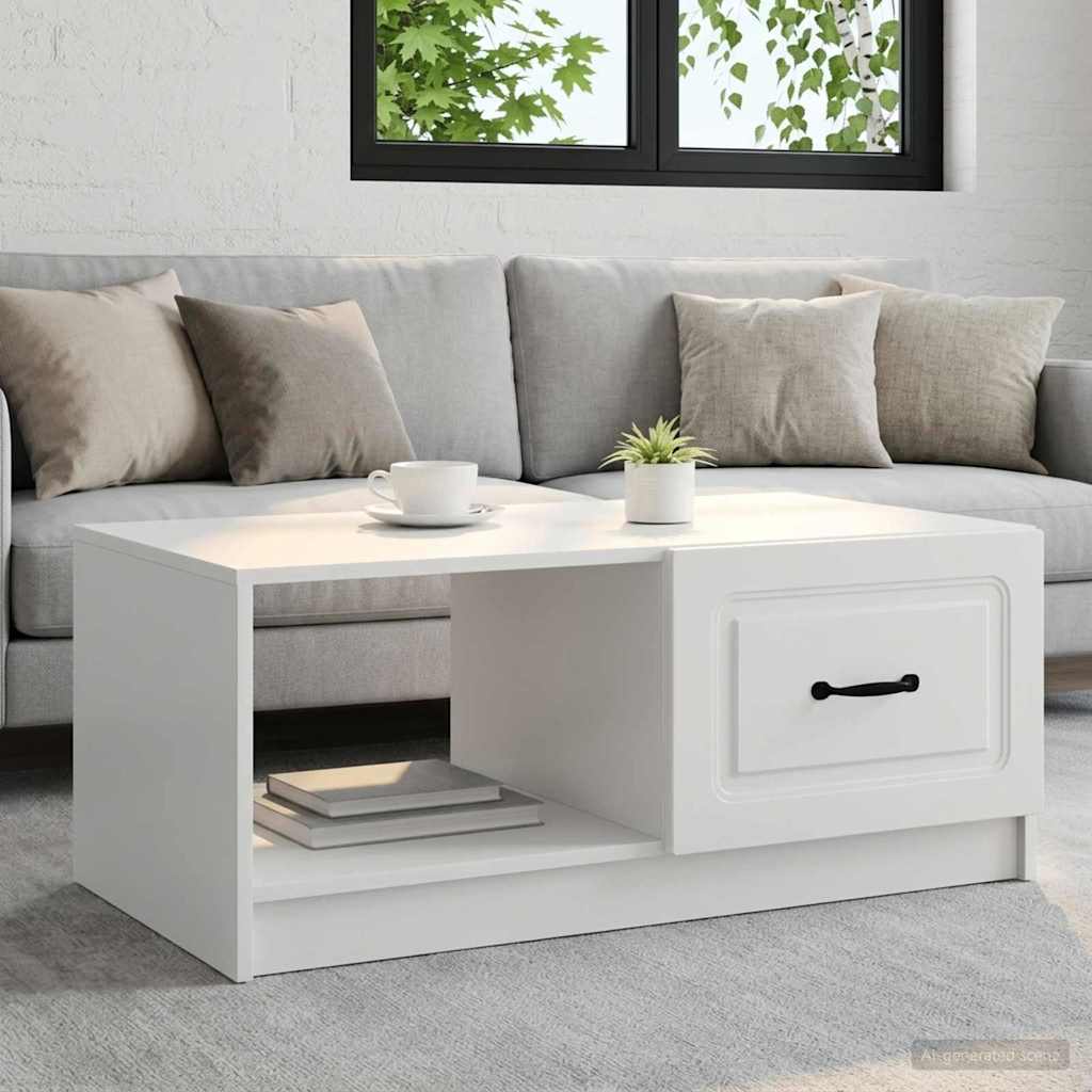 vidaXL Τραπεζάκι σαλονιού Λευκό 90 x 50 x 37 εκ Επεξεργασμένο Ξύλο