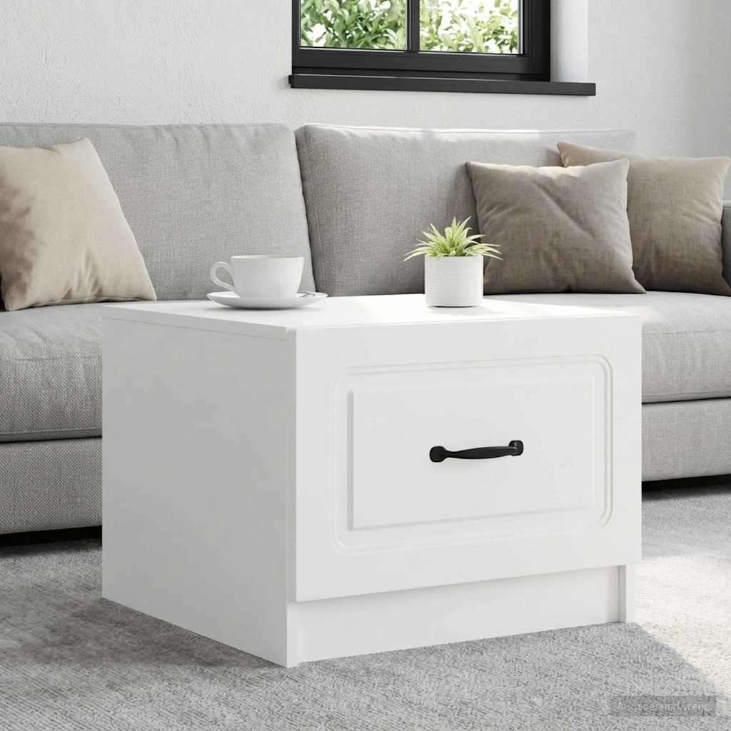 vidaXL Τραπεζάκι σαλονιού Λευκό 49 x 50 x 37 εκ. Επεξεργασμένο Ξύλο