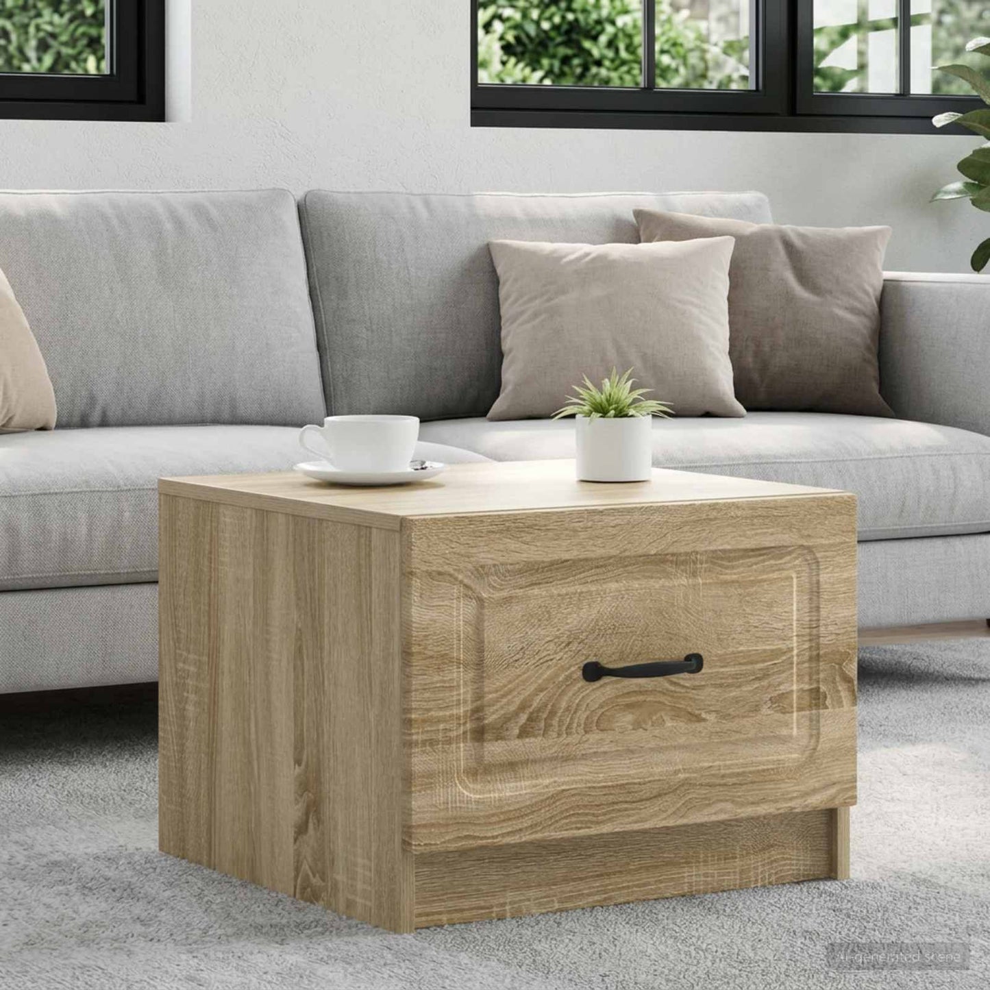 vidaXL Τραπεζάκι σαλονιού με συρτάρι Sonoma Δρυς 49 x 50 x 37 εκ.