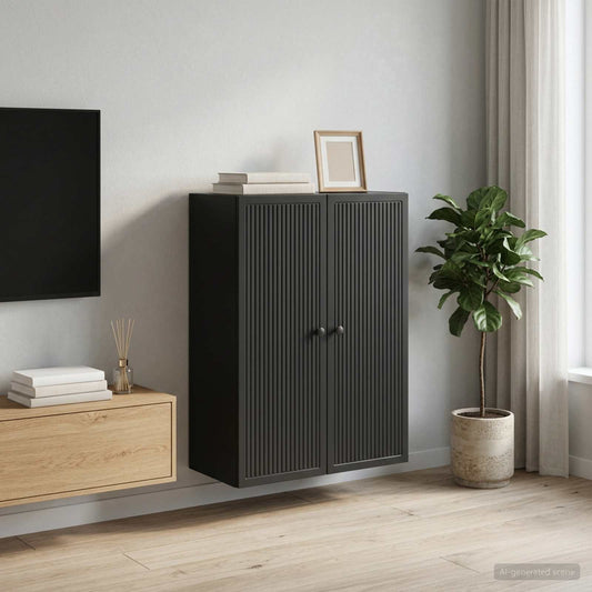 vidaXL Τοίχου Ντουλάπα Μαύρο 66 x 34,5 x 90 εκ Επεξεργασμένο Ξύλο