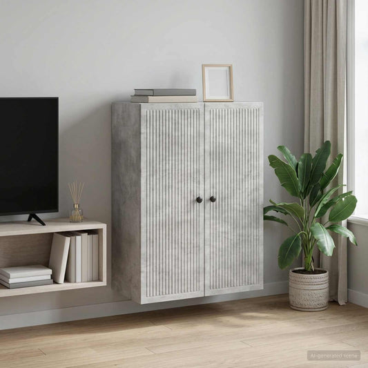 vidaXL Τοίχου Ντουλάπα Γκρι Σκυροδέματος 66 x 34,5 x 90 εκ