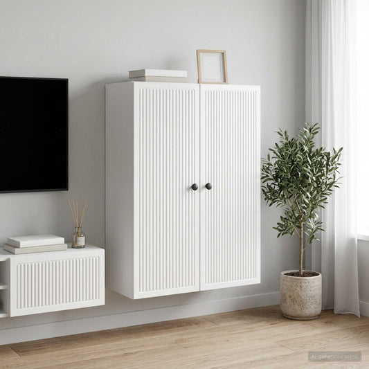 vidaXL Τοίχου Ντουλάπα Γυαλιστερό Λευκό 66 x 34,5 x 90 εκ