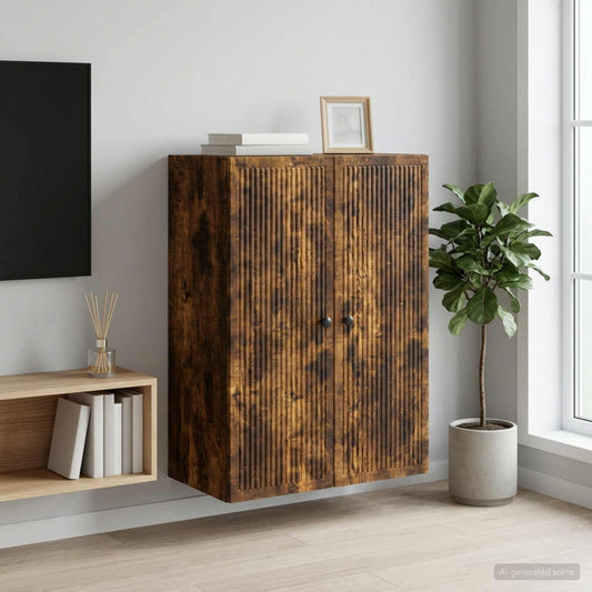 vidaXL Τοίχου Ντουλάπα Καπνισμένο Ξύλο Δρυός 66 x 34,5 x 90 εκ