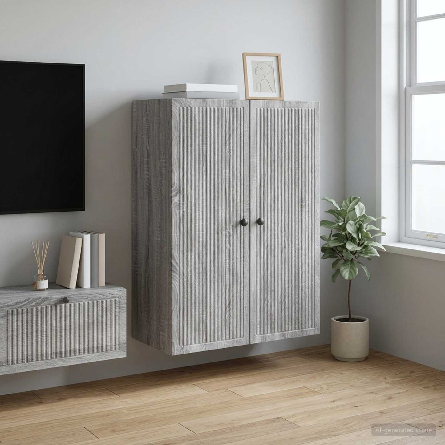vidaXL Τοίχου Ντουλάπα Γκρι Sonoma 66 x 34,5 x 90 εκ