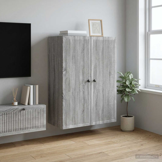 vidaXL Τοίχου Ντουλάπα Γκρι Sonoma 66 x 34,5 x 90 εκ