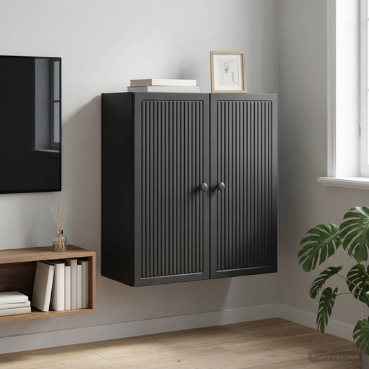 vidaXL Τοίχου Ντουλάπα Μαύρο 59 x 31 x 60 εκ Επεξεργασμένο Ξύλο