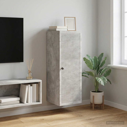 vidaXL Τοίχου Ντουλάπα Γκρι Σκυροδέματος 33 x 34,5 x 90 εκ
