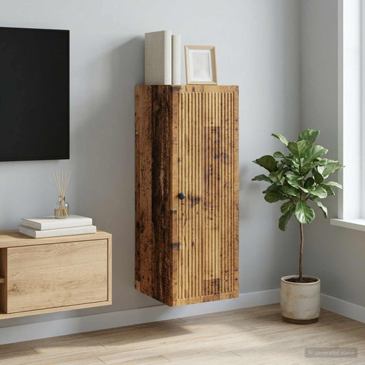 vidaXL Τοίχου Ντουλάπα Παλαιωμένο ξύλο 33 x 34,5 x 90 εκ