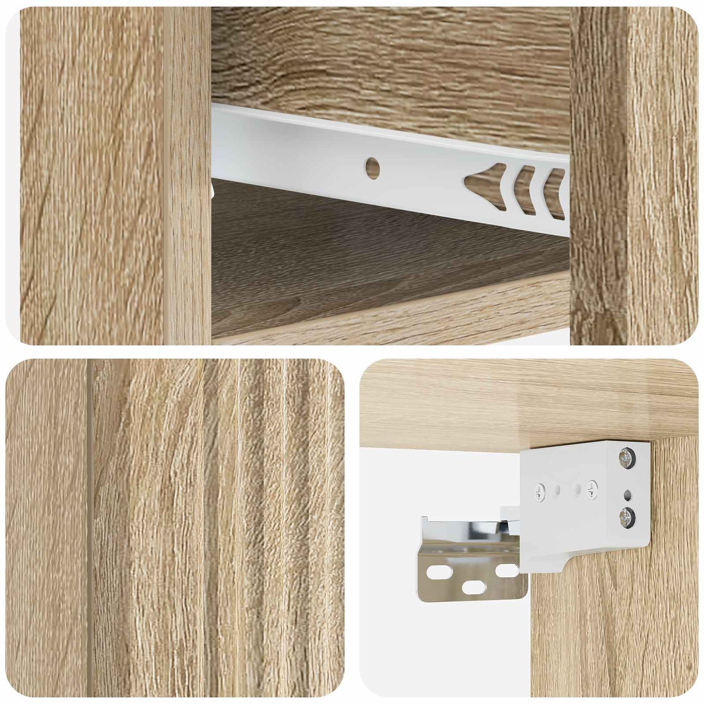 vidaXL Τοίχου Κρεμαστό Κομοδίνο Sonoma Δρυς 33 x 34,5 x 20 εκ