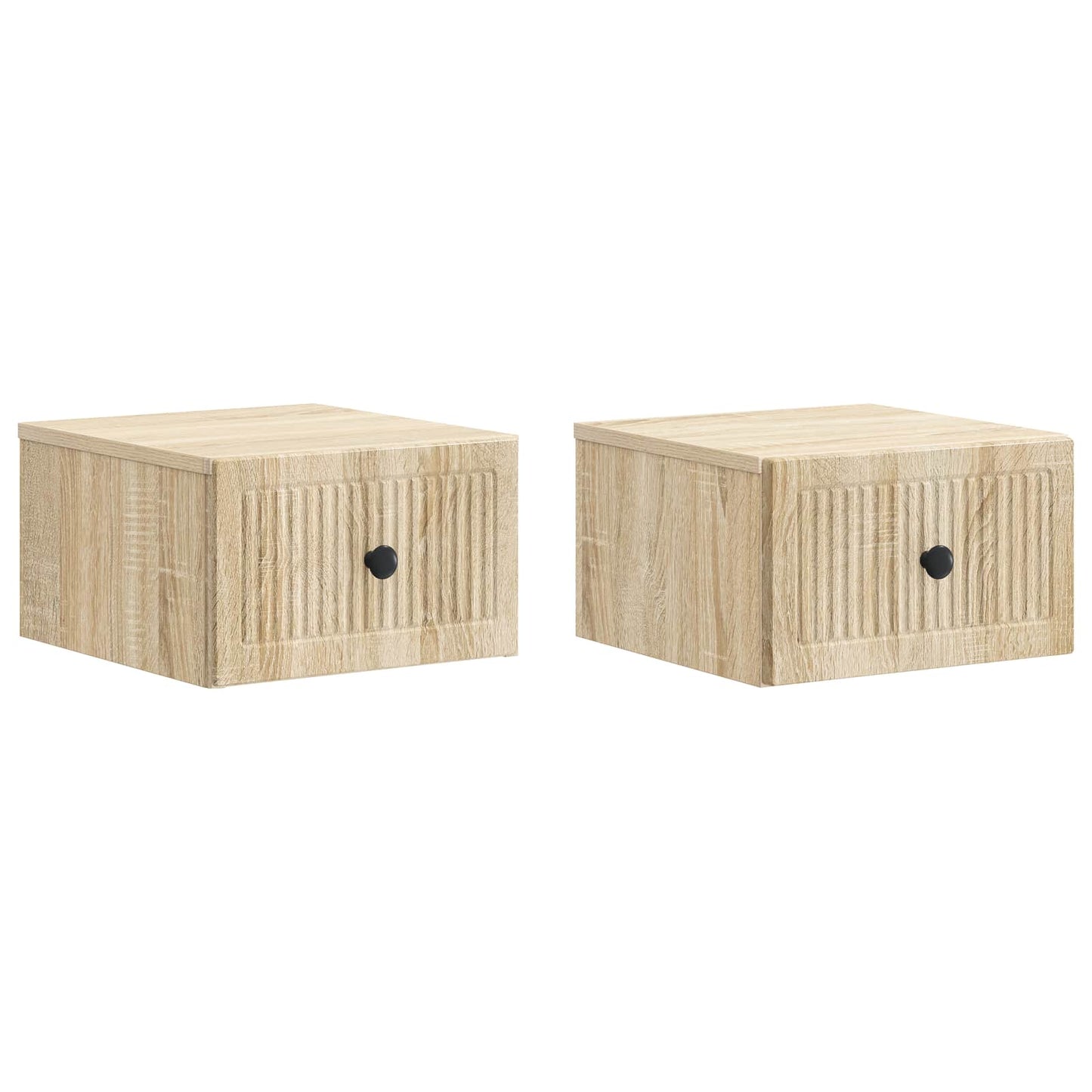 vidaXL Τοίχου Κρεμαστό Κομοδίνο 2 τμχ. Sonoma Δρυς 33 x 34,5 x 20 εκ