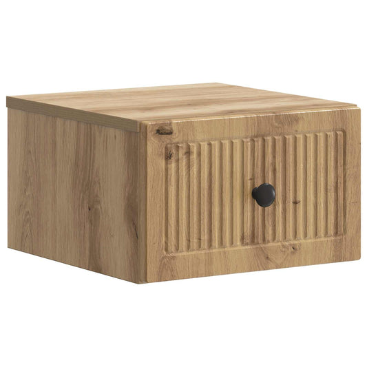 vidaXL Τοίχου Κρεμαστό Κομοδίνο Artisan Δρυς 33 x 34,5 x 20 εκ