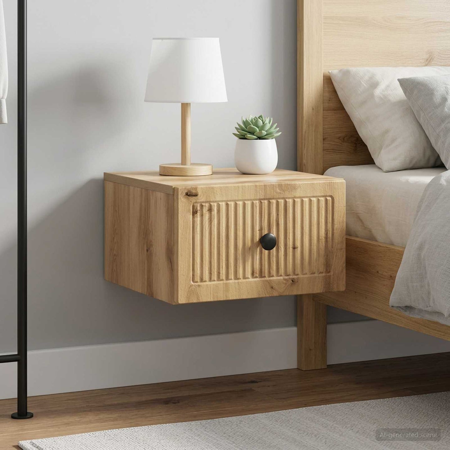 vidaXL Τοίχου Κρεμαστό Κομοδίνο 2 τμχ. Artisan Δρυς 33 x 34,5 x 20 εκ
