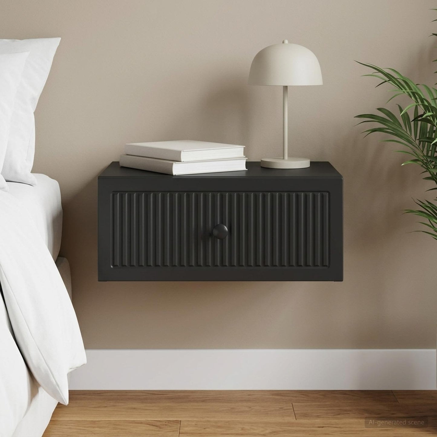 vidaXL Κομοδίνο με συρτάρι Μαύρο 49 x 34,5 x 20 εκ. Επεξεργασμένο Ξύλο